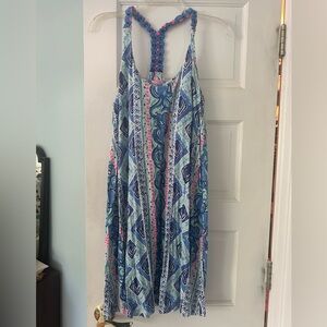 LILLY PULITZER Dress Bay Blue Fine Line Engineered- Size M